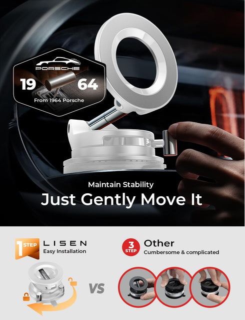 LISEN 17 16 15 14 13 12, S25, for Magsafe Car Mount, Cell Phone Holders for Your Car, Magnetic Car Accessories