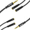 3.5mm Audio Splitter (2 Pack) - Matte Black, 4 Pole TRRS, One Male to Two Female for PC, Xbox, PS4, Smartphones (1ft)
