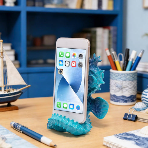 Hodao Cute Seahorse Phone Stand Holder for Desk Ocean & Animal Figurine Phone Holder Decoration Unique Gift
