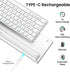 TIETI 2.4G Wireless Bluetooth Keyboard Rechargeable, Stainless Steel Ultra Slim Full Size Keyboard with Numeric Keypad