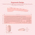 Rii Wireless Keyboard and Mouse Combo, Standard Office PC Keyboard with Optical Wireless Mice in Pink