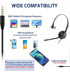 Arama Cell Phone Headset with Mic Noise Canceling, 3.5mm Wired Headset for iPhone Samsung PC iPad, Computer Headset for Skype for Business Office, Clear Chat, Universal Connection
