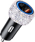 USB C Car Charger Adapter 54W, Bling Diamond PD & QC 2-Port Type C Compact Car Charger