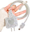 Glitter DIY Cable Protector for Apple iPhone Power Adapter, Cute Bling Love Heart Design, USB Case for Charger