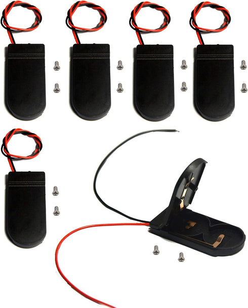 LampVPath (Pack of 6 CR2032 Battery Holder Coin Cell Holder with Switch, 2
