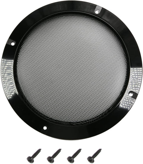 Fielect 6.5" Speaker Grill Mesh, Decorative Circle Subwoofer Guard Protector Cover, Black Metal Trim