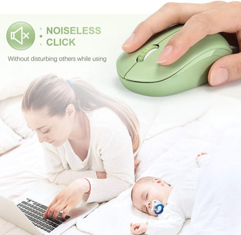 seenda Wireless Mouse, 2.4G Noiseless Mouse with USB Receiver, Portable Computer Mice for PC, Tablet, Laptop with