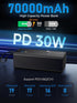LOHAO 30w 3.0 Pack, 70000mah 5 2 17/16/15/14/13/12 Portable Charger Power Bank, PD & QC Fast Charging Battery Powerbank