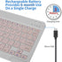 Ultra Slim Mini Wireless Bluetooth Keyboard, Compatible with Amazon Kindle Fire HD, iPad, iPhone, Other Devices, Pink