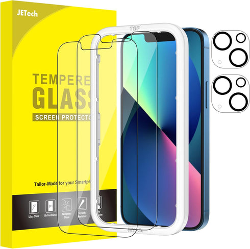 JETech Screen Protector for iPhone 13 mini 5.4-Inch with Camera Lens Protector, Easy-Installation Tool, 2-Pack