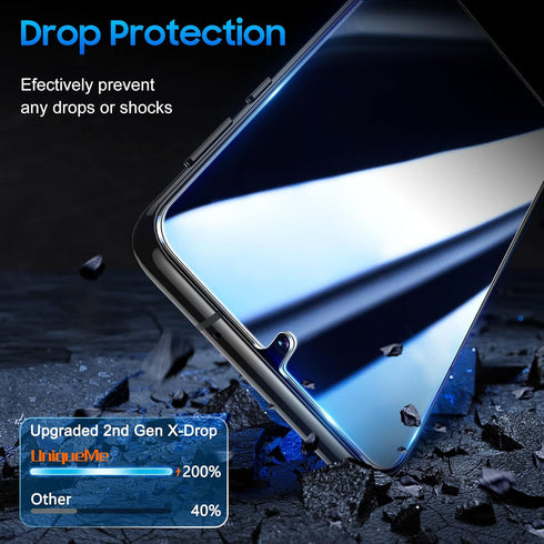 UniqueMe Privacy Screen Protector for Samsung Galaxy S23 Plus, 9H Tempered Glass, Ultrasonic Fingerprint Compatible,