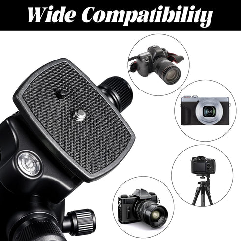 Gemoioio 3-Pack, 43mm 1/4"-20 Arca-Type Quick Release Plate Universal Camera Mount Plate with Screw Durable Aluminum QR