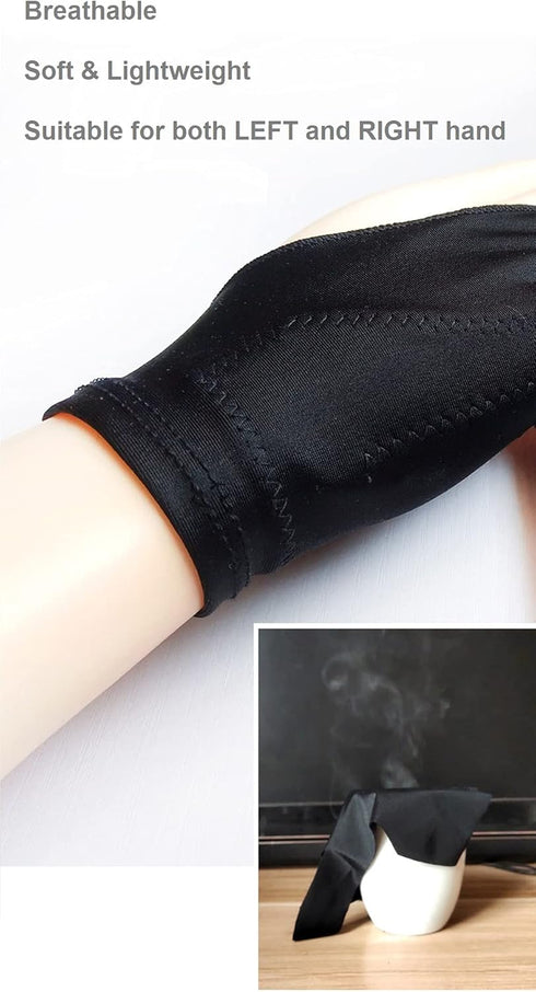 Drawing Glove for Digital Art, Artist Gloves with Two Fingers for iPad, Smudge Guard, Palm Rejection (2 PCS, Extra