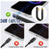 QIANRENON 40Gbps USB4.0 C Male to 90° Angle C Male Data Short Cable 240W USB Type C 4.0 PD Fast Charging Flat Flex Cable, for Thunderbolt 3/4 Smartphone Power Bank, 13cm/5.1in (Vertical Bend)