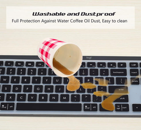 Silicone Keyboard Cover Skin for Logitech MX Keys/Craft Advanced Wireless Keyboard, Ultra Thin Protector Skin - Black