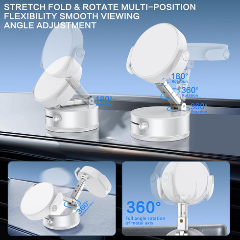 DUEDUE 360Adjustable Upgrade Vacuum Magnetic Suction Cup Phone Holder, Ultimate Phone Holder for Dashboard Hands Free
