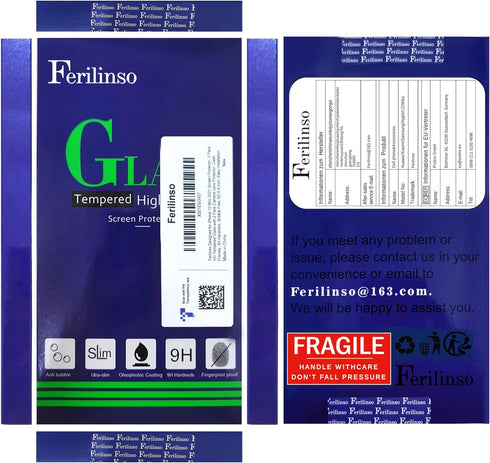 Ferilinso iPhone 13 Mini Screen Protector 3 Pack, HD Tempered Glass, 9H Hardness, Case Friendly, Easy Install, 5G.
