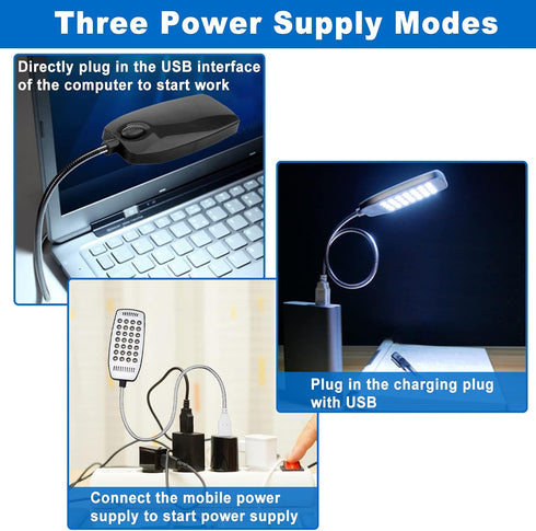 5V 28 Pilipane USB Reading Lamp, Flexible Gooseneck Mini USB LED Portable Reading Light Computer Lamp with Switch