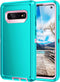 Galaxy S10 Case, Heavy Duty Shockproof Dust/Drop Proof 3 Layers Full Body Protection Rugged Case, Mint Green/Pink