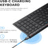 iClever BK10 Bluetooth Keyboard, Wireless Rechargeable Bluetooth 5.1 Multi Device Keyboard with Number Pad