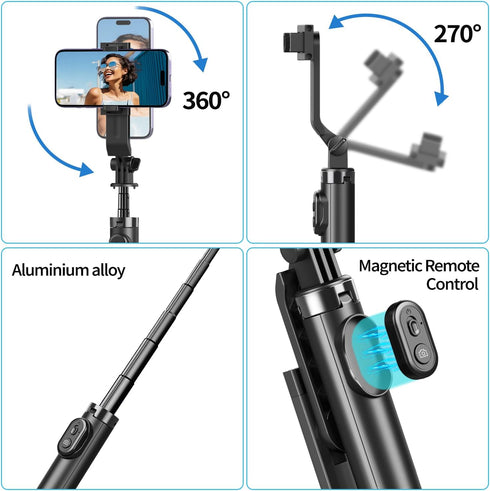 Stjiatu (A07-D) Mini Selfie Stick Tripod, Pocket Flex Tripod i-Phone Android Phone Grip, Portable Small Size Travel