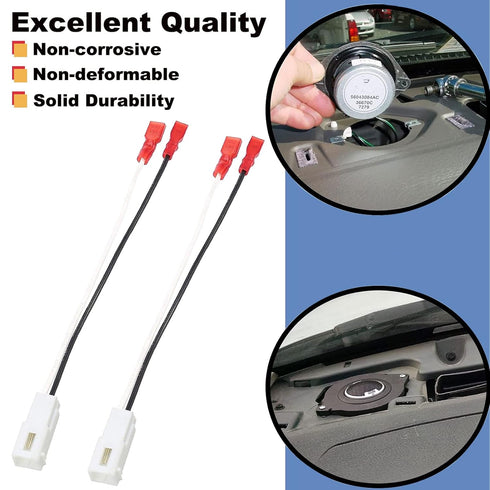 Front Dash Tweeters Speaker Wiring Harness Adapter Connector, Plug Replacement for Dodge Ram Jeep Cherokee 2005-2022