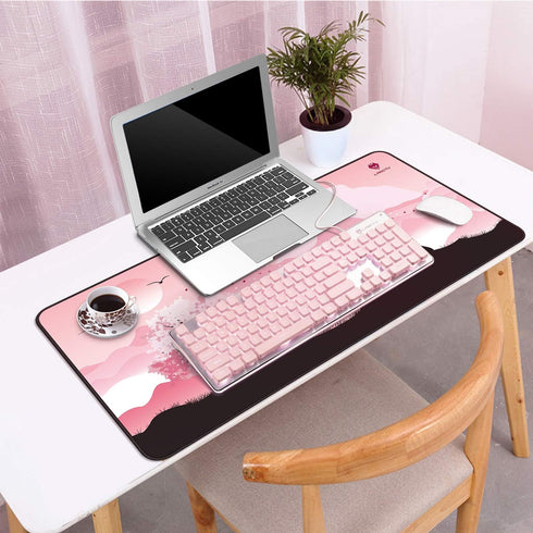 LANGTU Computer Keyboard, Backlit LED Pink Keyboard for Office, All-Metal Panel USB Wired Membrane Keyboard, 25 Keys