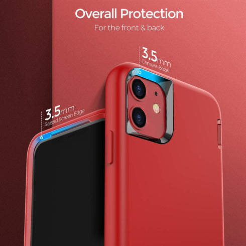 ORIbox Liquid Silicone Heavy Duty Shockproof Case for iPhone 11 Pro Max, 10 FT Military Grade Drop Protection - Red