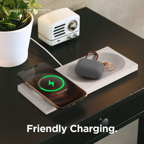 elago Charging Tray Compatible with MagSafe Charger for iPhone 15/14/13/12 models and other wireless charging phones