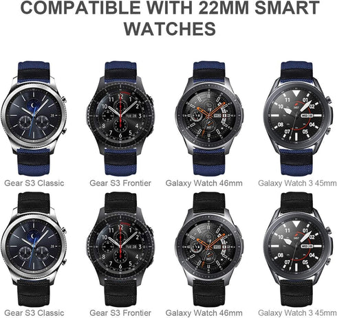 Maxjoy Bands for Galaxy Watch 46mm, Galaxy Watch 3 45mm, Gear S3 Frontier - Men Nylon 22mm Quick Release Replacement