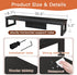 HEWORLIF Dual Monitor Stand Riser, Wood and Steel Monitor Stand for Desk, Multi-Purpose Desk Shelf Organizer