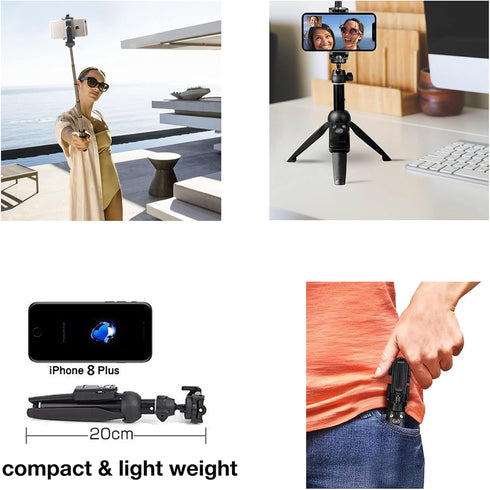 bluehorn Selfie Stick, Portable 40 Inch Aluminum Alloy Selfie Stick Phone Tripod with Wireless Remote Shutter,
