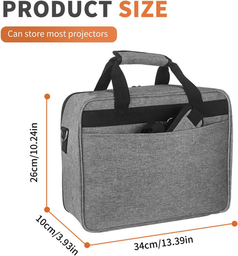Grekos Projector Carrying Bag, Projector Carrying Case for Accessories, Portable Carrying Bag with Laptop Compartment