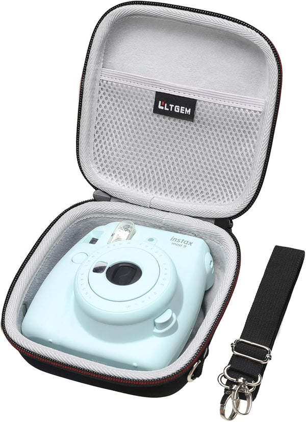 LTGEM Hard Case for Fujifilm Instax Mini 12/11/10/9/8/7/7+ Instant Camera, Protective Carrying Bag (Black)