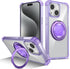 iPhone 14 Plus Case, Military Grade Shockproof Clear Case with 360 Rotatable Magnetic Ring Holder Compatible with
