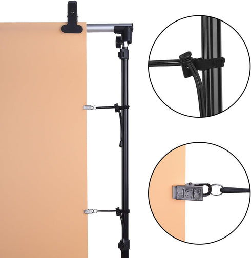 Black Backdrop Background Clips Holder for Photo Video Studio, 12 Pack