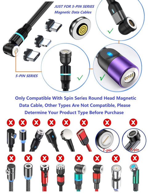 Magnetic Charging Tips 5pin Series, 9pcs Micro USB Tips Without Cords, Compatible with Micro Android Smart Series