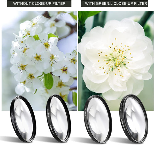 40.5mm Close-up Filter Set (+1,+2,+4,+10), Professional Macro Filter with Filter Pouch