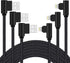 MFi Certified iPhone Charger 3 Pack - 3ft Right Angle Nylon Braided Lightning Cable for iPhone 13, 12, 11, Pro, X, XS,