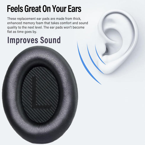 QC25 Ear Pads Cushions Replacement Compatible with Bose QC15 / QC25 / QC35 & 35 ii / QC2 / AE2 / AE2i / AE2W /