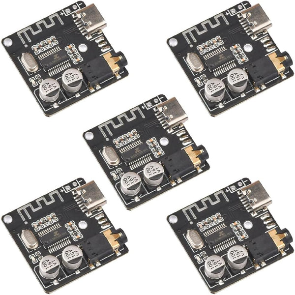 HiLetgo 5pcs Bluetooth 5.0 Mp3 Lossless Decoder Board, USB-C Audio Bluetooth Receiver Board Wireless Stereo Module