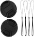 2 Pcs 52mm Center Pinch Front Lens Cap for Nikon DSLR Camera with 18-55mm or 55-200mm Lens, with Cap Keeper
