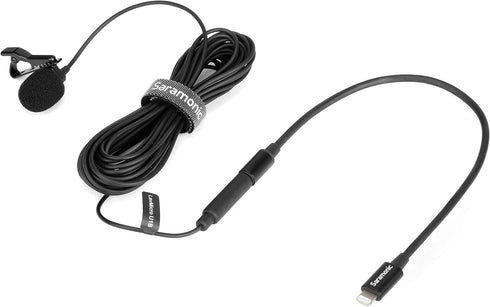 Saramonic SR-C2000 Black 3.5mm TRS Male to Apple Lightning Connector Audio Adapter Cable, 9" (22.86cm)