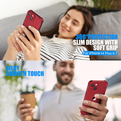 ORETECH iPhone 15 Plus & 14 Plus Case, Shockproof Slim Cover, 10 Ft Drop Test, Camera Protection, 2 x Screen