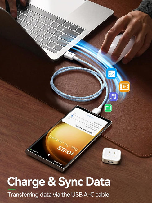 NEWDERY Charger Cable for Fitbit Sense/Sense 2/Versa 3/Versa 4, Premium Braided USB C Detachable Charging Dock