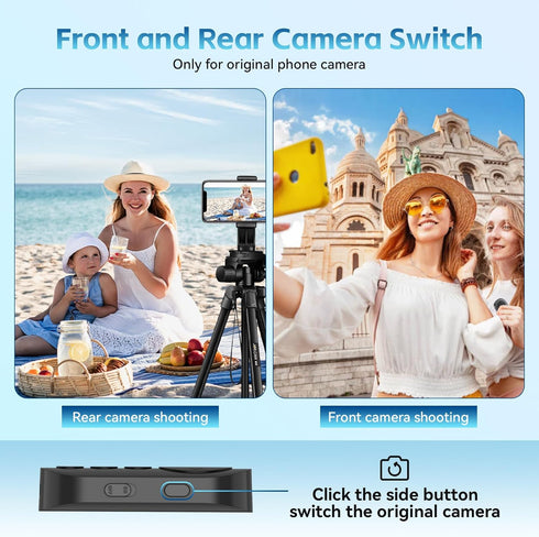 VYVIYON Wireless Camera Remote with Zoom/Camera Switch for Photo and Vlogging Compatible with iOS & Android Smartphone