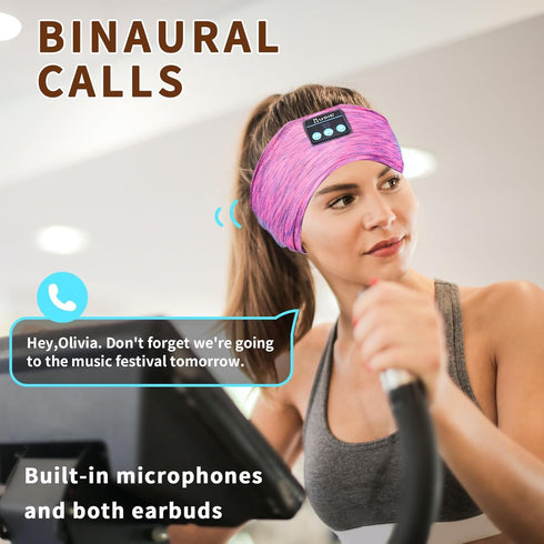 Wireless Bluetooth Headphones for Sleeping - Adjustable Sleep Headband for Side Sleepers, Women (Rose Red)