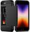 Nvollnoe iPhone SE Case 2022/2020/7/8: Heavy Duty Dual Layer Shockproof with Card Holder, Slim Wallet Case - 4.7'' Black