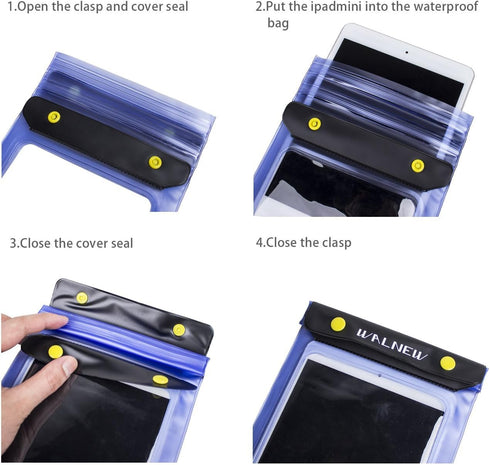 WALNEW Universal Waterproof eReader Protective Case Cover for Kindle 2022/Kindle Paperwhite/Oasis/Fire 7, Blue