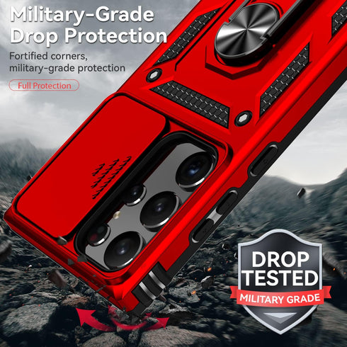 SunStory Military-Grade Protective Phone Case for Samsung Galaxy S23 Ultra, with HD Screen Protector, Kickstand & Slide